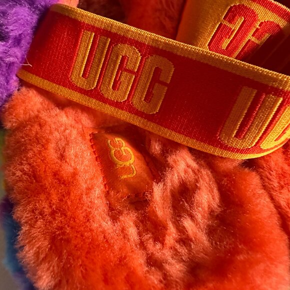 s8 | Ugg Fluff Yeah Slipper Slides | Rainbow Fluff🌈🦄✨ - Picture 3 of 6